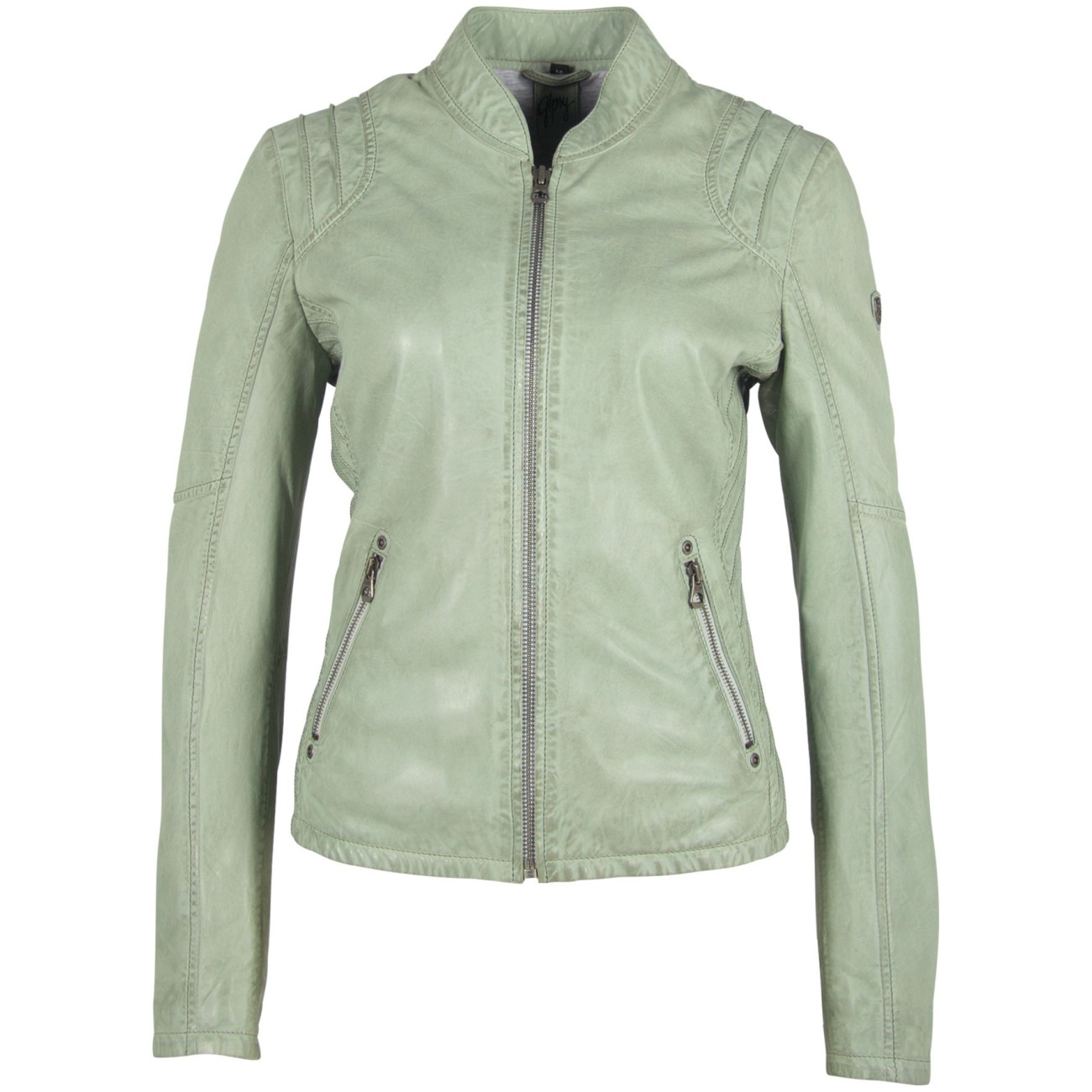 Geaca de Piele Naturala Dama Gipsy Verde Menta GGSashi NSLV – IMBRACAMINTE