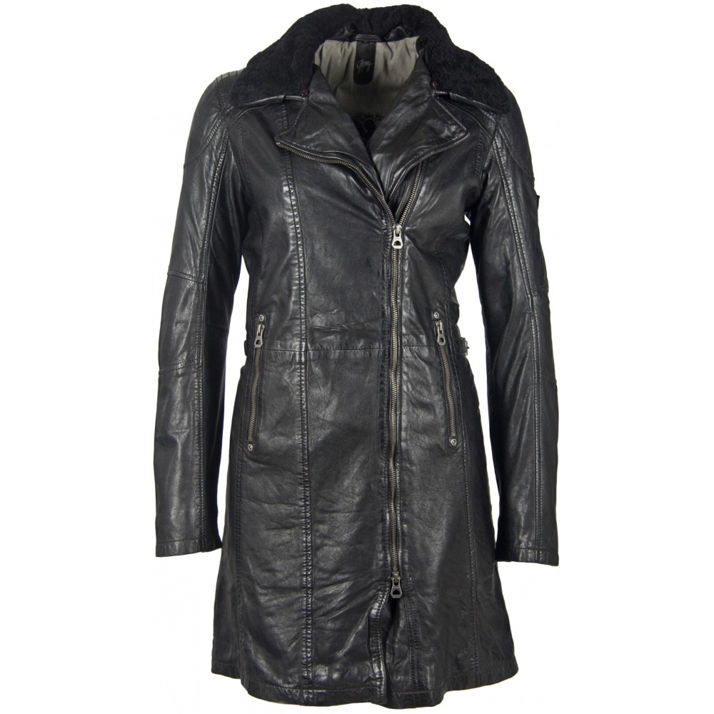 Geaca Lunga de Piele Naturala Dama Gipsy Neagra GGScylla LATEV Geaca Lunga de Piele Naturala Dama Gipsy Neagra GGScylla LATEV - readytowear.ro