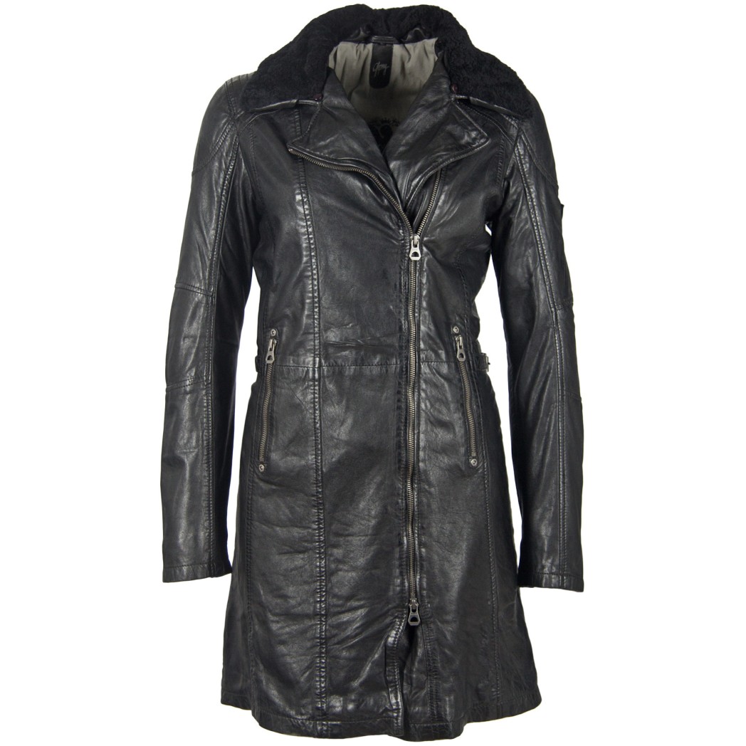 Geaca Lunga de Piele Naturala Dama Gipsy Neagra GGScylla LATEV – IMBRACAMINTE