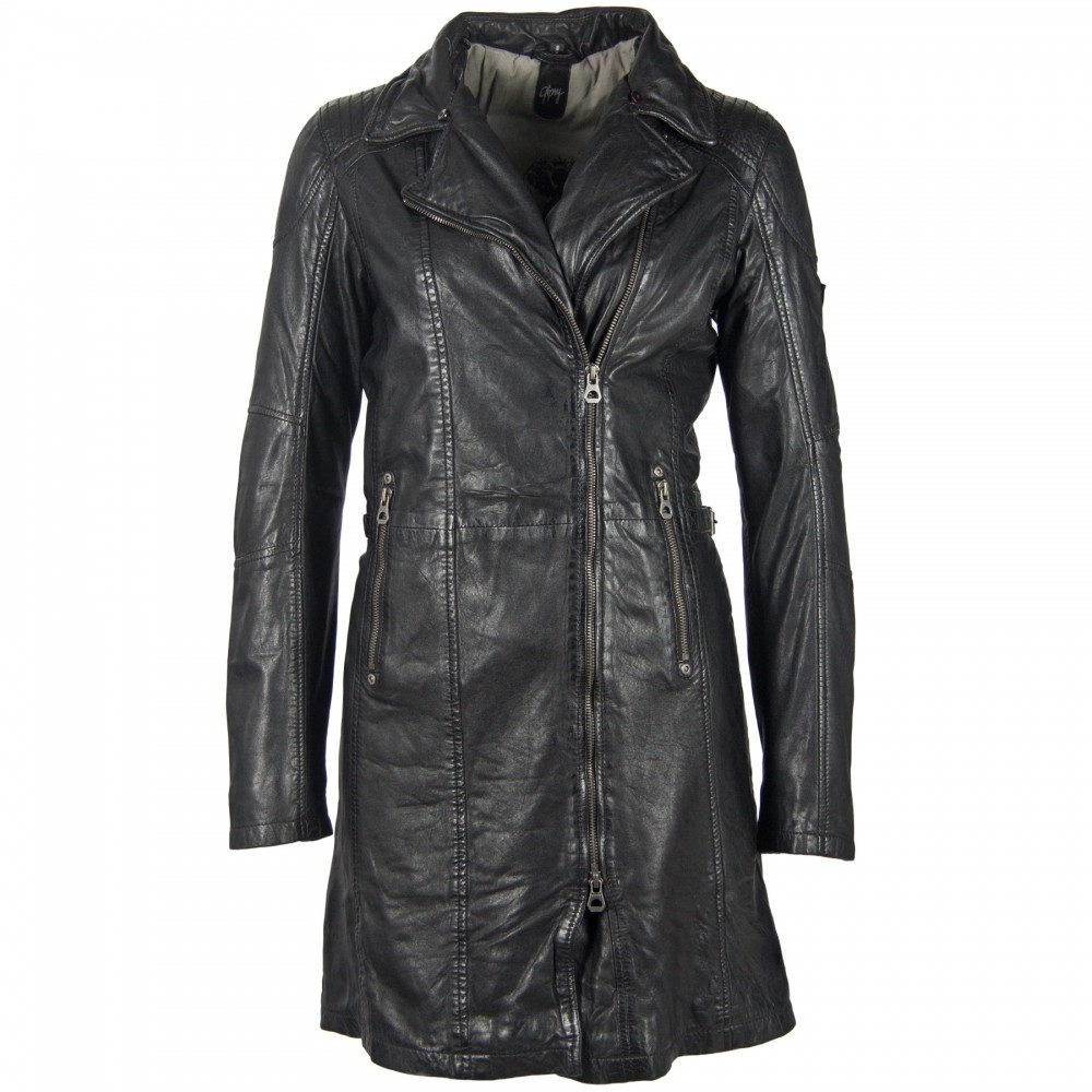 Geaca Lunga de Piele Naturala Dama Gipsy Neagra GGScylla LATEV Geaca Lunga de Piele Naturala Dama Gipsy Neagra GGScylla LATEV - readytowear.ro