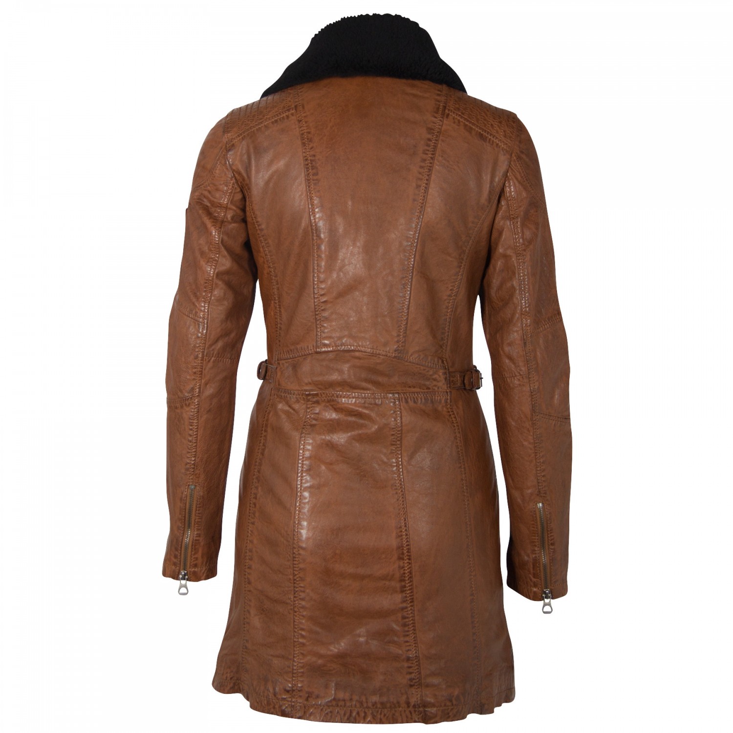 Geaca Lunga de Piele Naturala Dama Gipsy Coniac GGScylla LATEV – IMBRACAMINTE