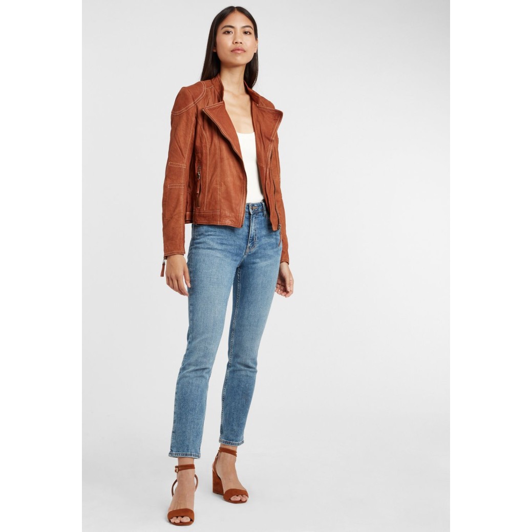 Geaca de Piele Dama Gipsy Coniac GGShakyra LNUV – IMBRACAMINTE