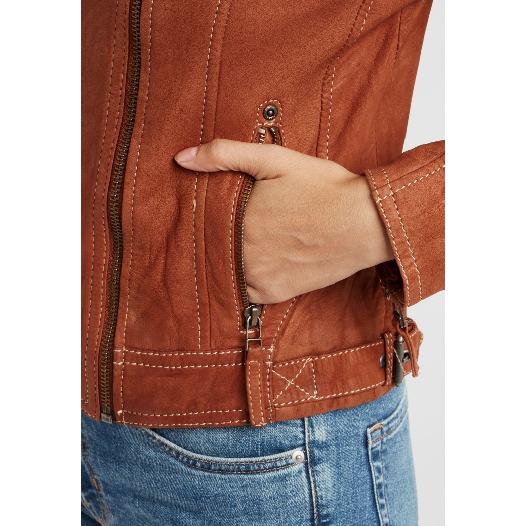 Geaca de Piele Dama Gipsy Coniac GGShakyra LNUV – IMBRACAMINTE