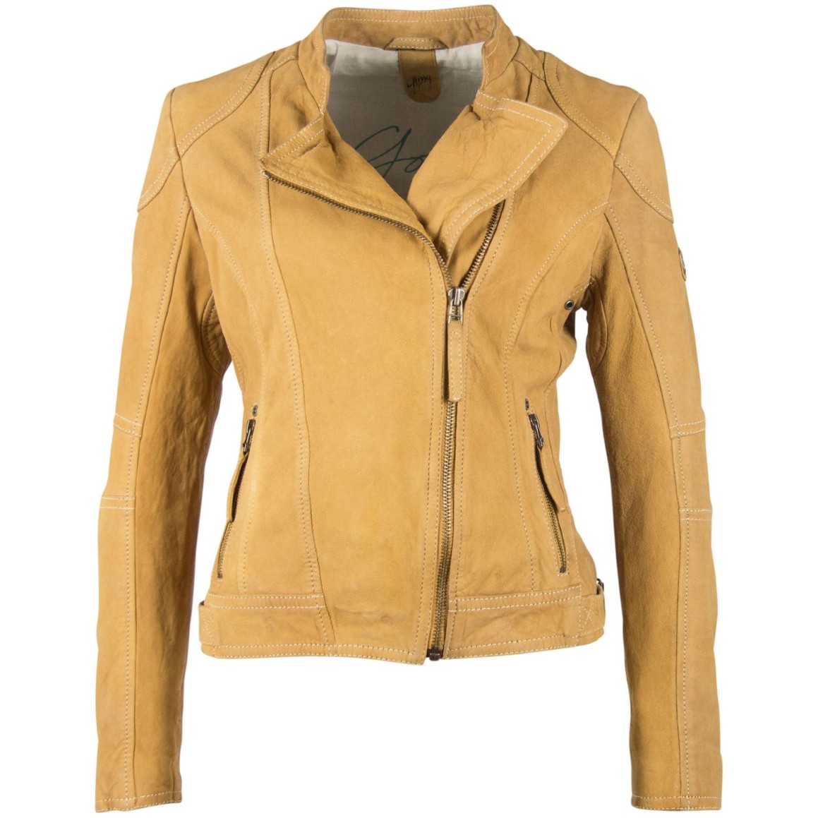 Geaca de Piele Dama Gipsy Galben Mustar GGShakyra LNUV – IMBRACAMINTE