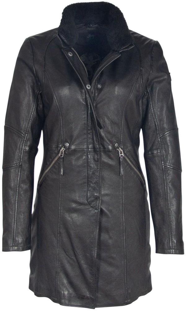 Geaca Lunga de Piele Naturala Dama Gipsy Neagra GGSilah LEGV – IMBRACAMINTE — fotografia 1