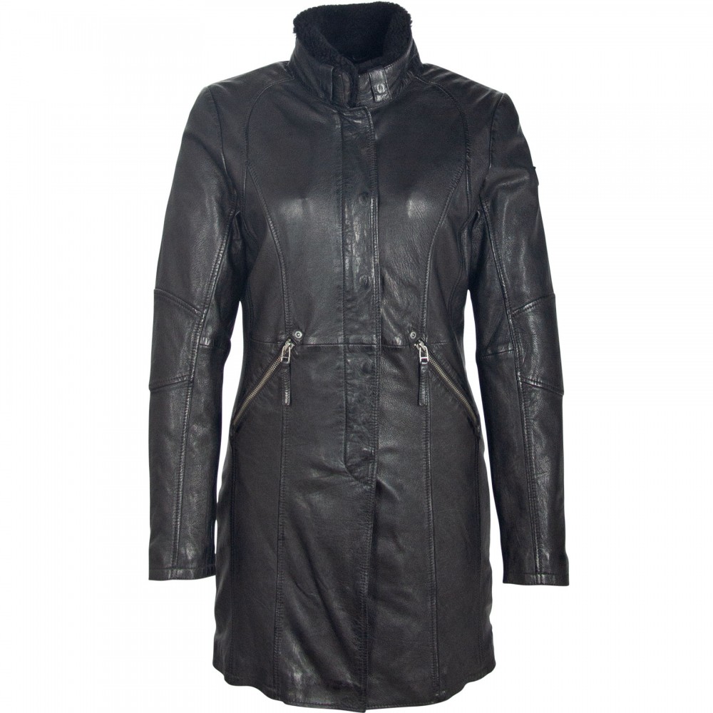 Geaca Lunga de Piele Naturala Dama Gipsy Neagra GGSilah LEGV Geaca Lunga de Piele Naturala Dama Gipsy Neagra GGSilah LEGV - readytowear.ro