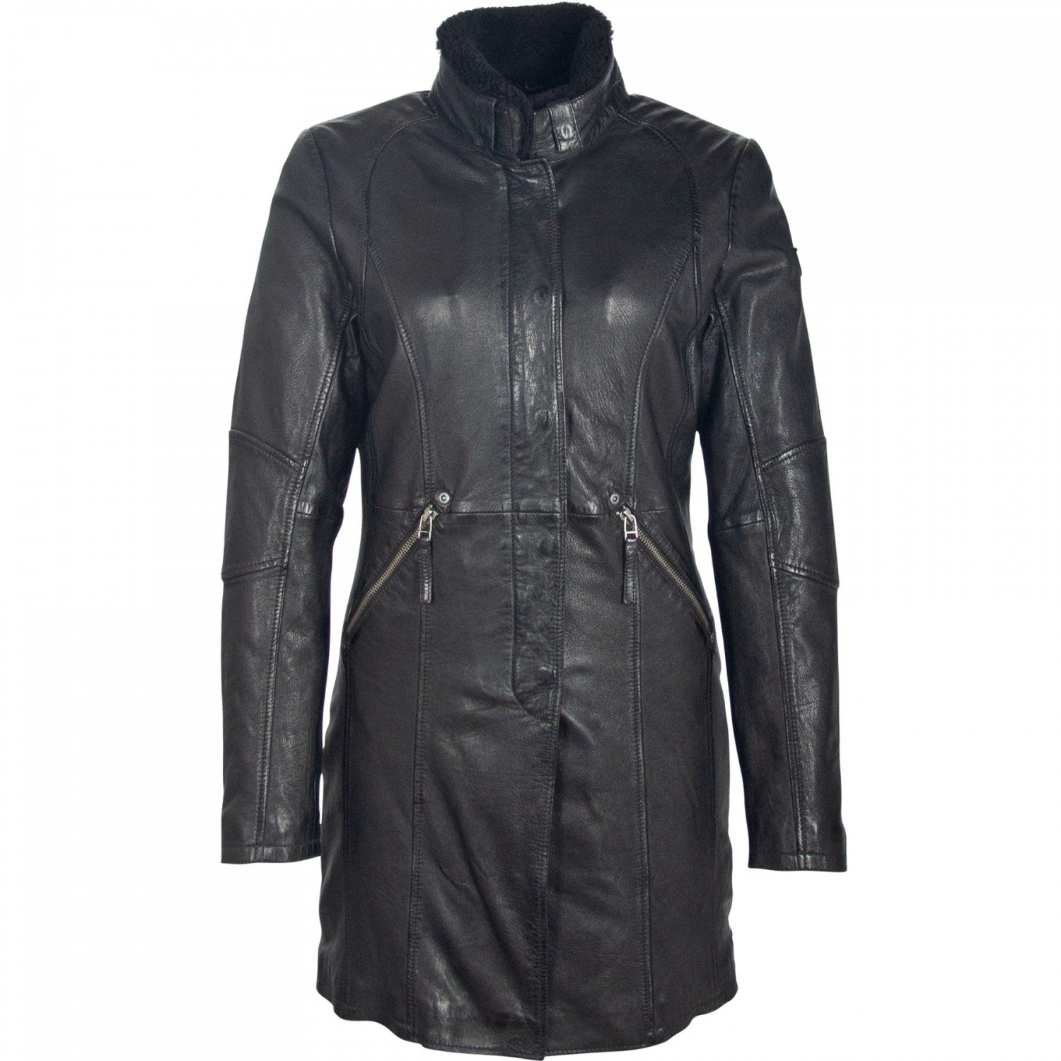 Geaca Lunga de Piele Naturala Dama Gipsy Neagra GGSilah LEGV – IMBRACAMINTE