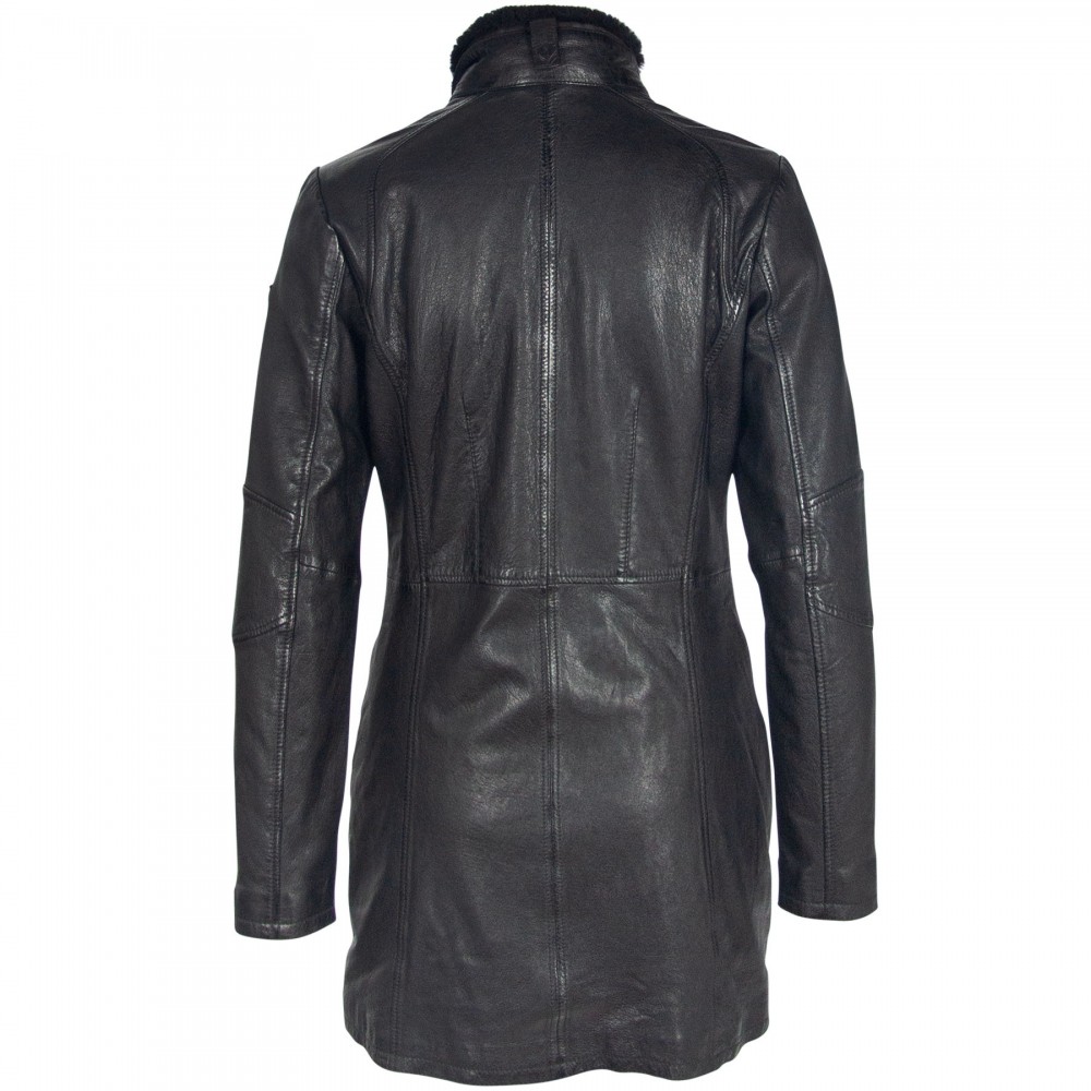 Geaca Lunga de Piele Naturala Dama Gipsy Neagra GGSilah LEGV Geaca Lunga de Piele Naturala Dama Gipsy Neagra GGSilah LEGV - readytowear.ro
