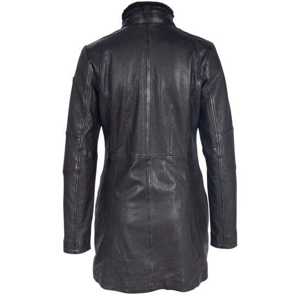 Geaca Lunga de Piele Naturala Dama Gipsy Neagra GGSilah LEGV – IMBRACAMINTE — fotografia 3
