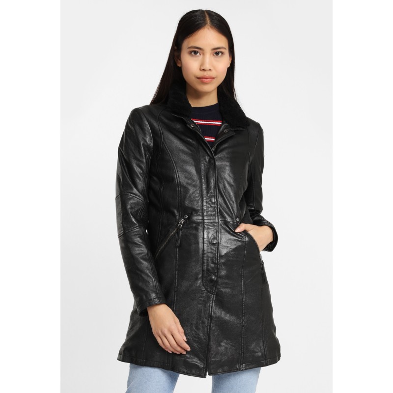 Geaca Lunga de Piele Naturala Dama Gipsy Neagra GGSilah LEGV – IMBRACAMINTE