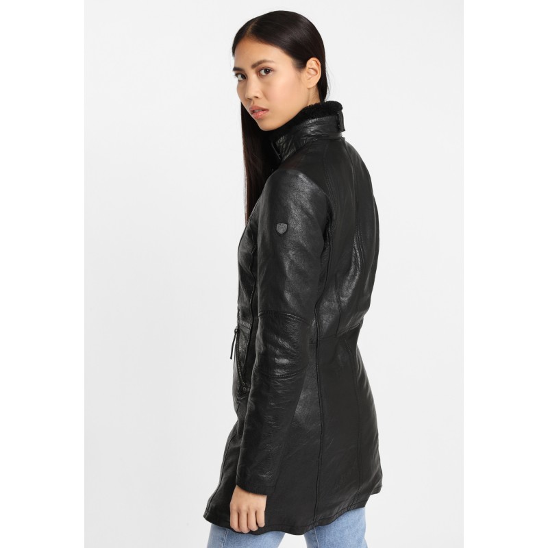 Geaca Lunga de Piele Naturala Dama Gipsy Neagra GGSilah LEGV – IMBRACAMINTE