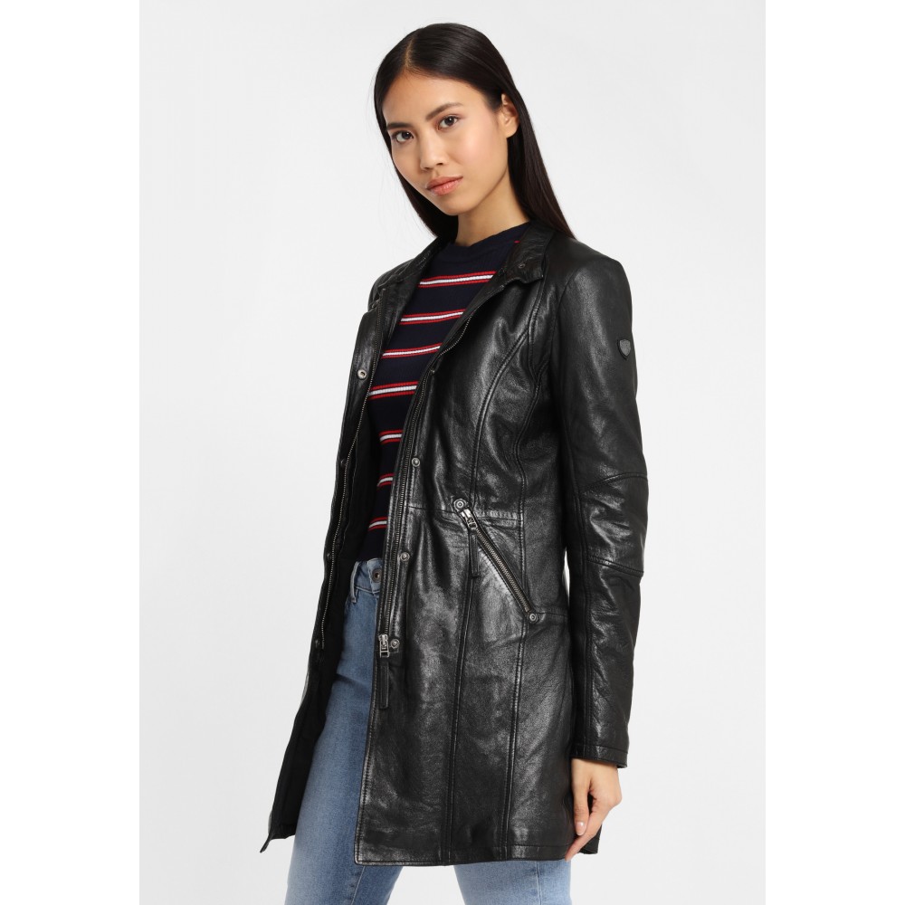 Geaca Lunga de Piele Naturala Dama Gipsy Neagra GGSilah LEGV Geaca Lunga de Piele Naturala Dama Gipsy Neagra GGSilah LEGV - readytowear.ro
