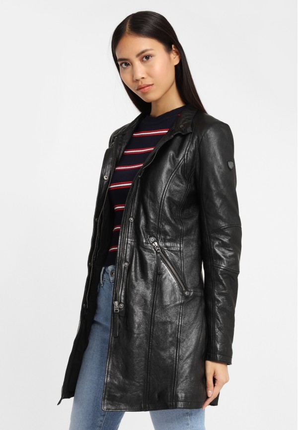 Geaca Lunga de Piele Naturala Dama Gipsy Neagra GGSilah LEGV – IMBRACAMINTE — fotografia 8