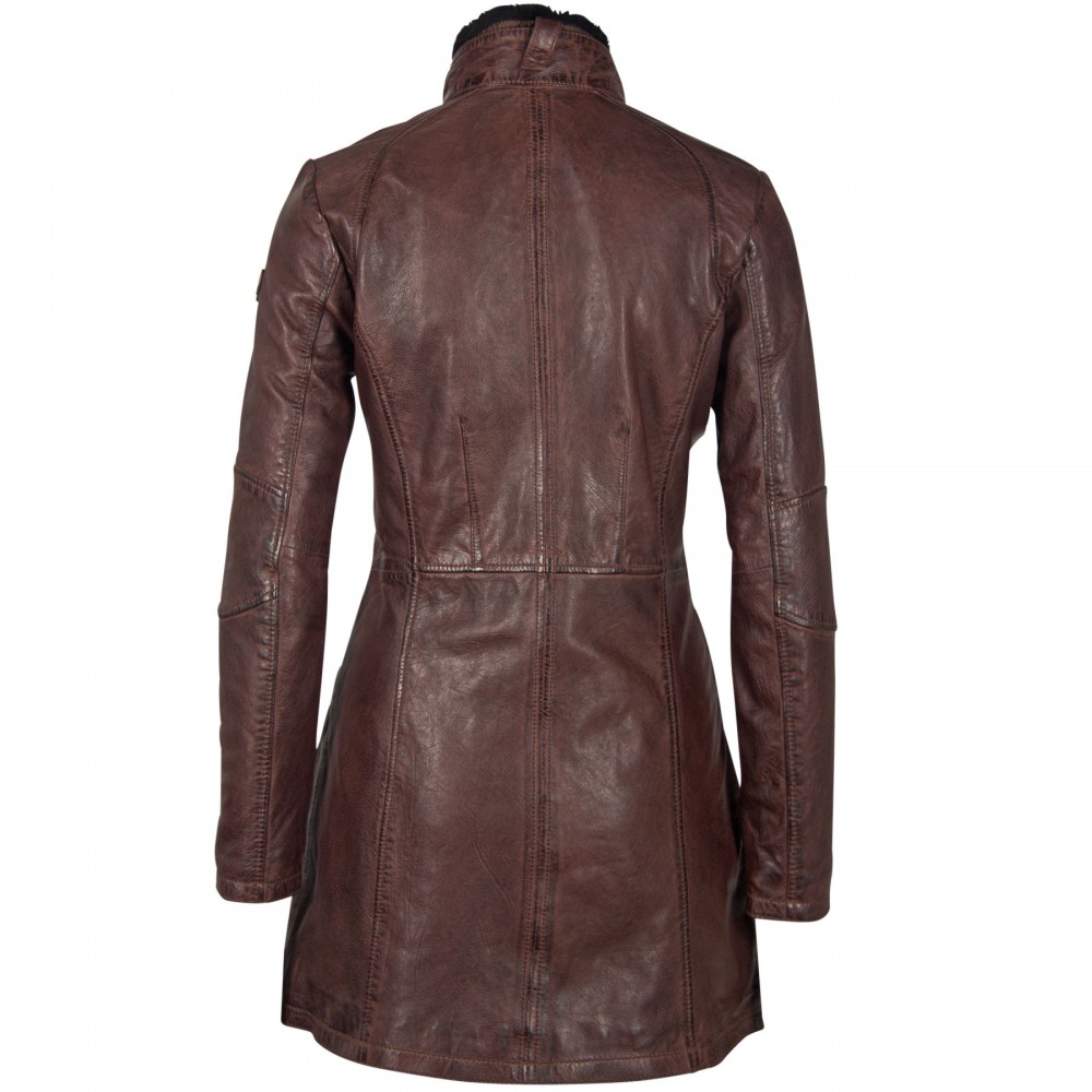 Geaca Lunga de Piele Naturala Dama Gipsy Maro Inchis GGSilah LEGV Geaca Lunga de Piele Naturala Dama Gipsy Maro Inchis GGSilah LEGV - readytowear.ro