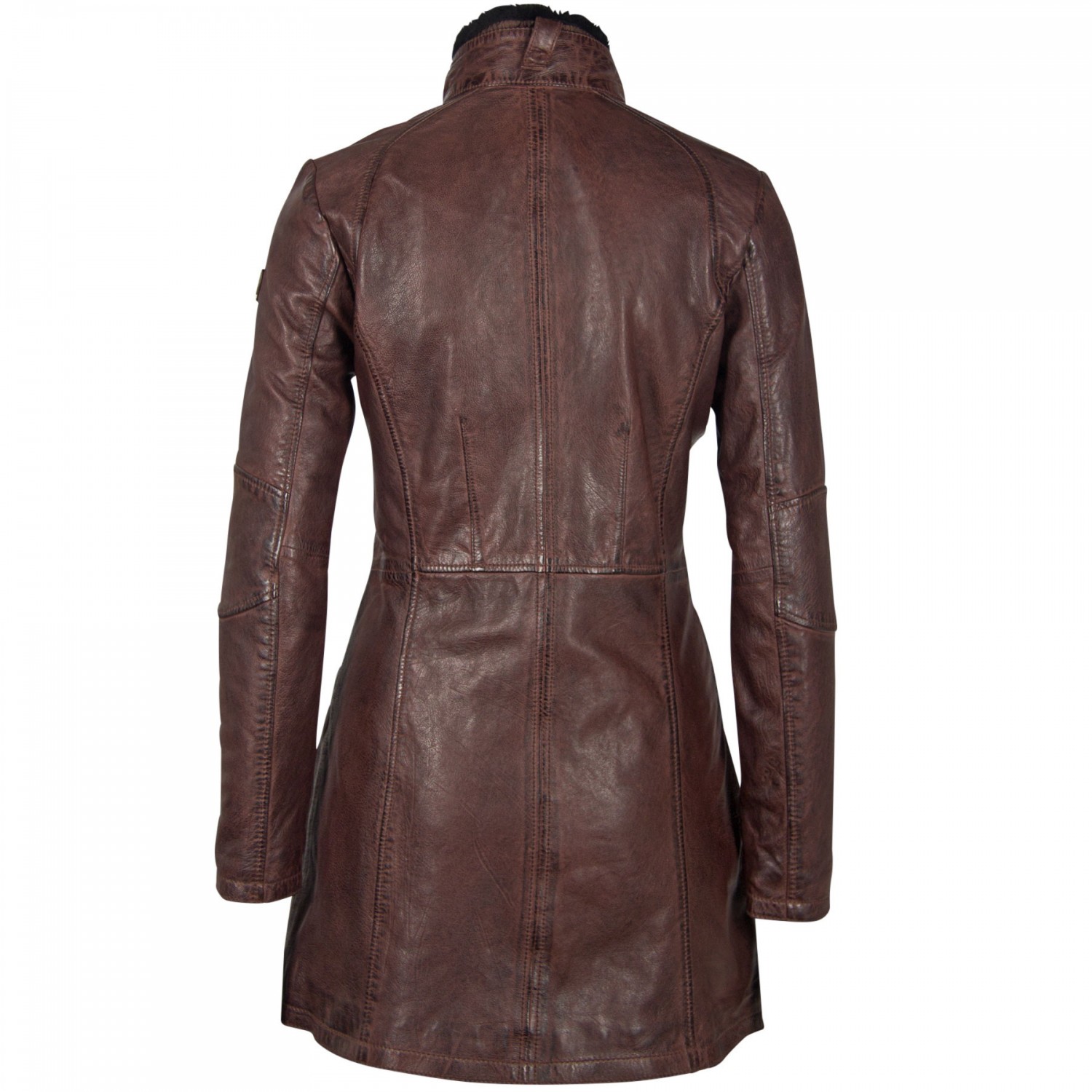 Geaca Lunga de Piele Naturala Dama Gipsy Maro Inchis GGSilah LEGV – IMBRACAMINTE