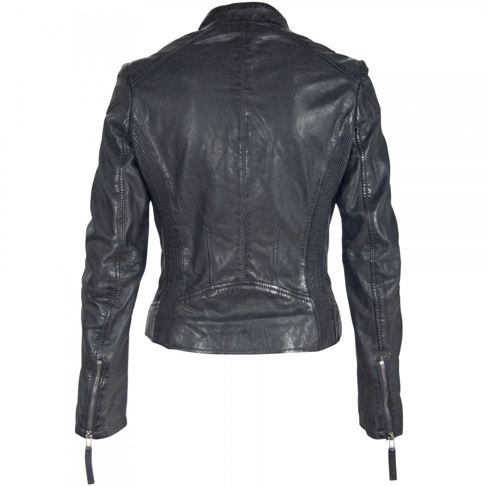 Geaca de Piele Dama Gipsy Negru/Bleumarin GGStacy LAMAS geci de piele - readytowear.ro