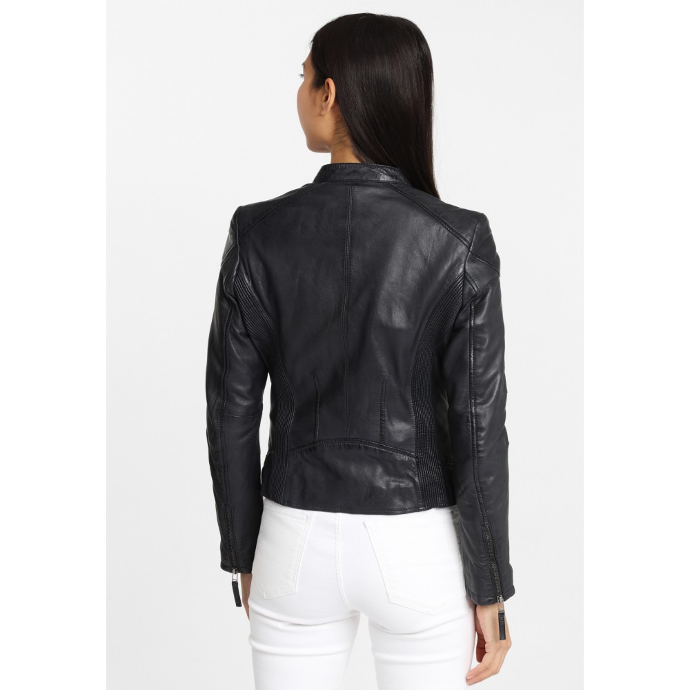 Geaca de Piele Dama Gipsy Negru/Bleumarin GGStacy LAMAS geci de piele - readytowear.ro