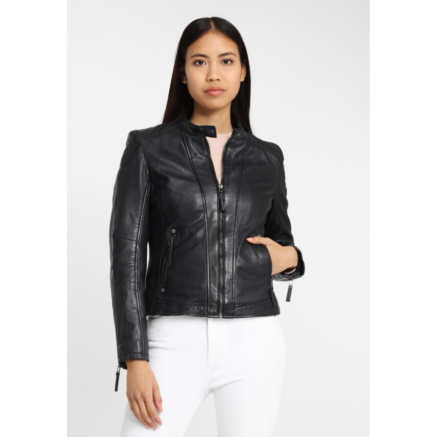 Geaca de Piele Dama Gipsy Negru/Bleumarin GGStacy LAMAS – IMBRACAMINTE Geaca de Piele Dama Gipsy Negru/Bleumarin GGStacy LAMAS – IMBRACAMINTE