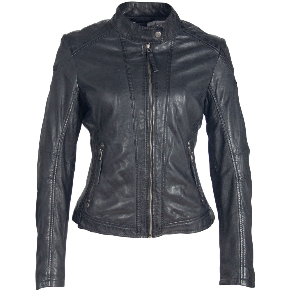 Geaca de Piele Dama Gipsy Negru/Bleumarin GGStacy LAMAS geci de piele - readytowear.ro