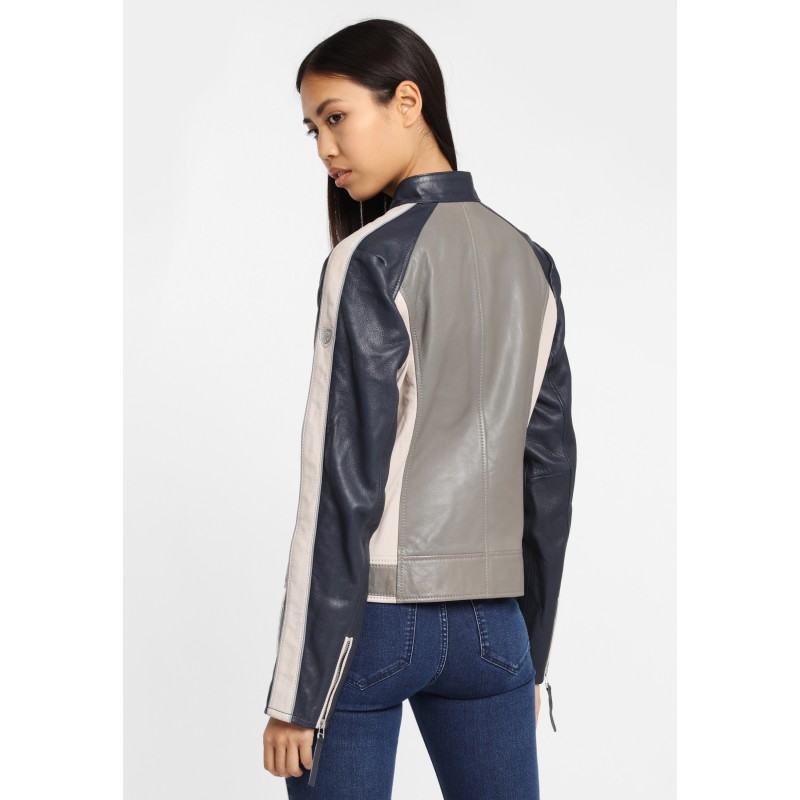 Geaca de Piele Naturala Dama Gipsy Bleumarin/Gri/Alb Murdar GGSteena LNV – IMBRACAMINTE Geaca de Piele Naturala Dama Gipsy Bleumarin/Gri/Alb Murdar GGSteena LNV – IMBRACAMINTE