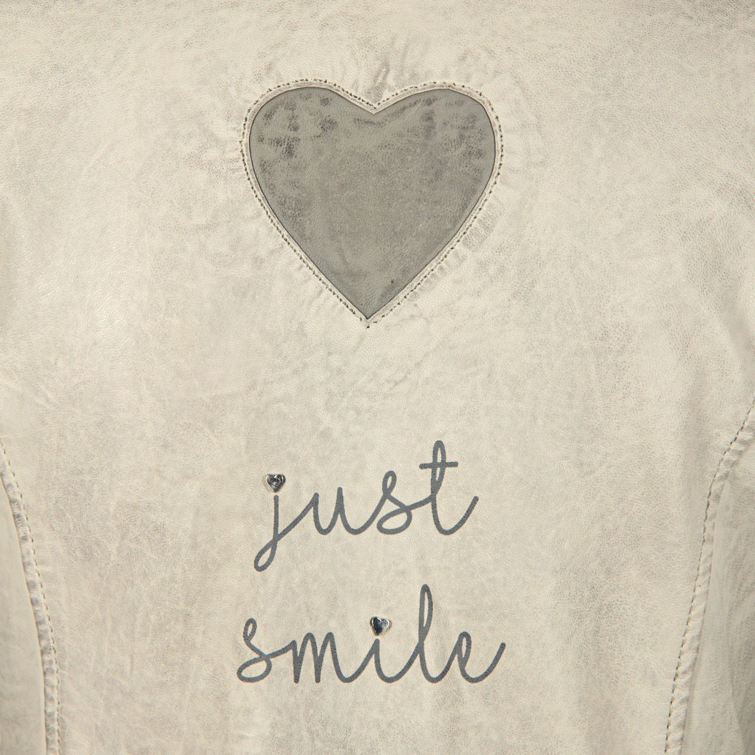 Geaca de Piele Naturala Dama Gipsy Alb Murdar GGSummer LABAGV – IMBRACAMINTE