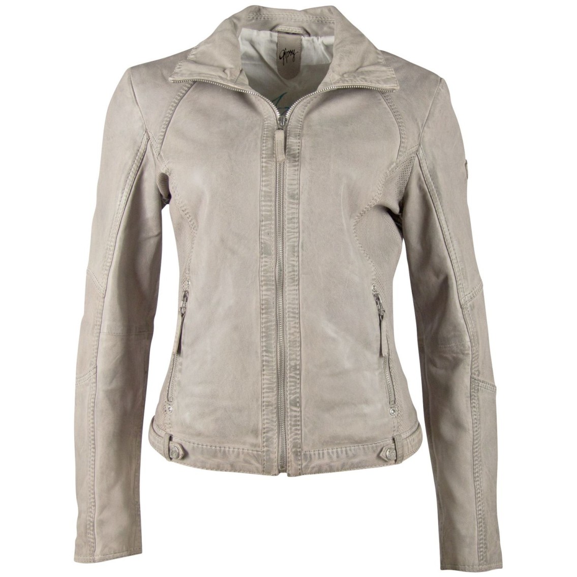 Geaca de Piele Dama Gipsy Gri GGSvantje LAMAXV – IMBRACAMINTE