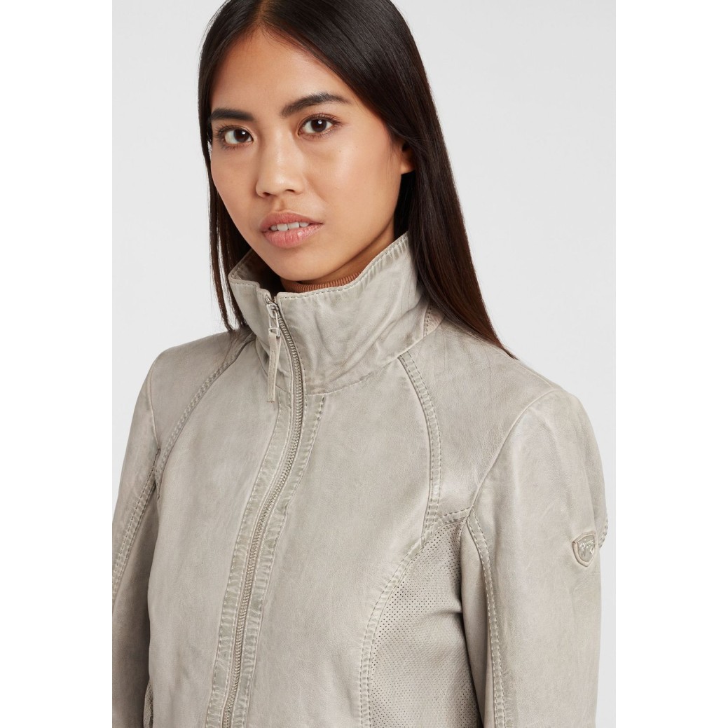 Geaca de Piele Dama Gipsy Gri GGSvantje LAMAXV – IMBRACAMINTE