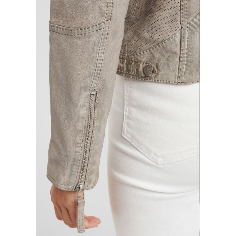 Geaca de Piele Dama Gipsy Gri GGSvantje LAMAXV – IMBRACAMINTE