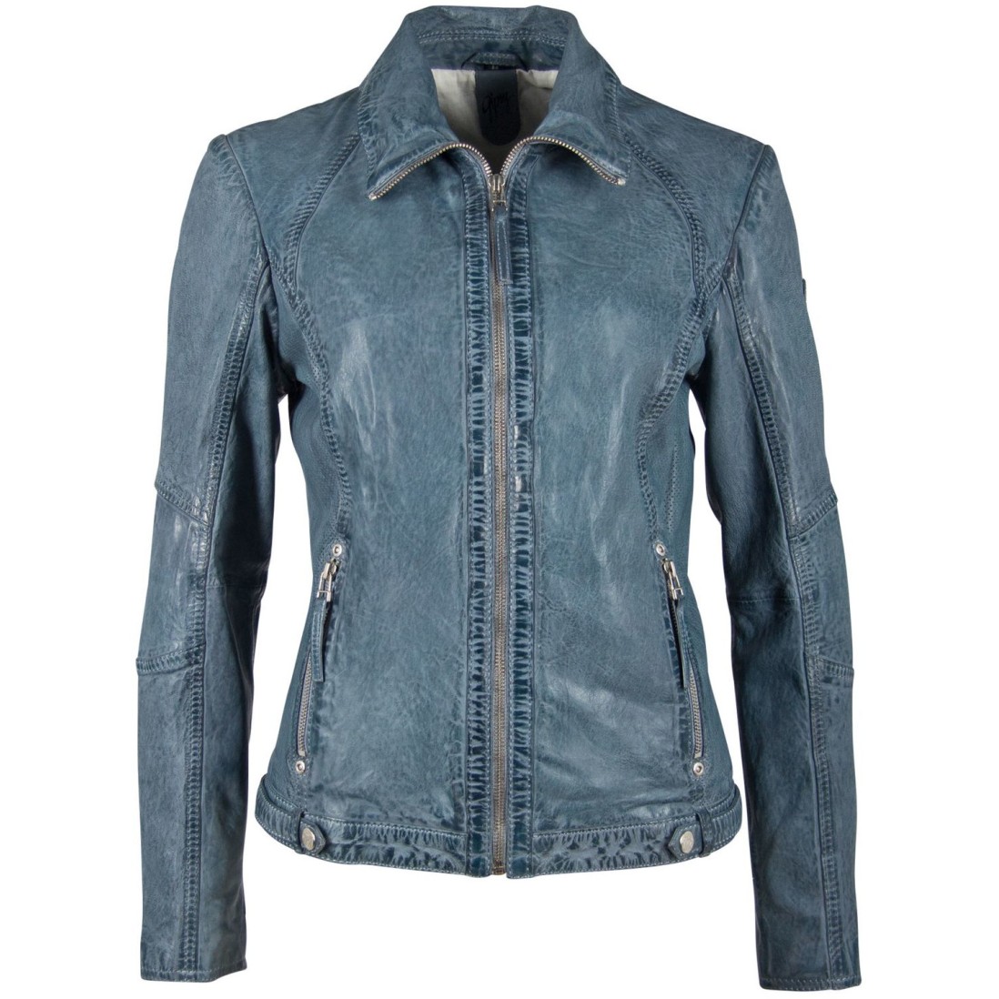 Geaca de Piele Dama Gipsy Albastru Deschis GGSvantje LAMAXV – IMBRACAMINTE