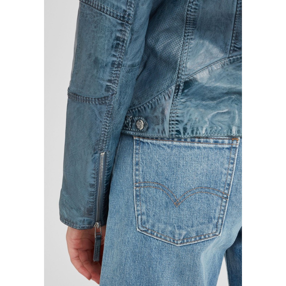 Geaca de Piele Dama Gipsy Albastru Deschis GGSvantje LAMAXV geci de piele - readytowear.ro