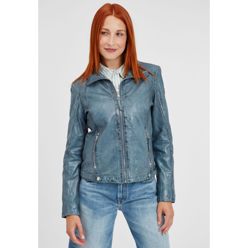 Geaca de Piele Dama Gipsy Albastru Deschis GGSvantje LAMAXV – IMBRACAMINTE