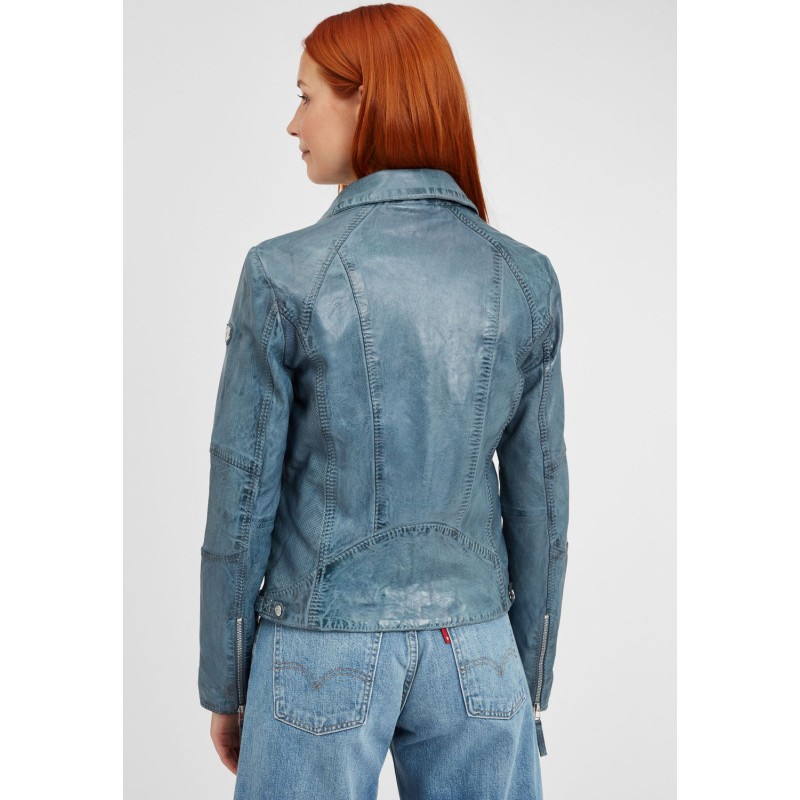 Geaca de Piele Dama Gipsy Albastru Deschis GGSvantje LAMAXV – IMBRACAMINTE