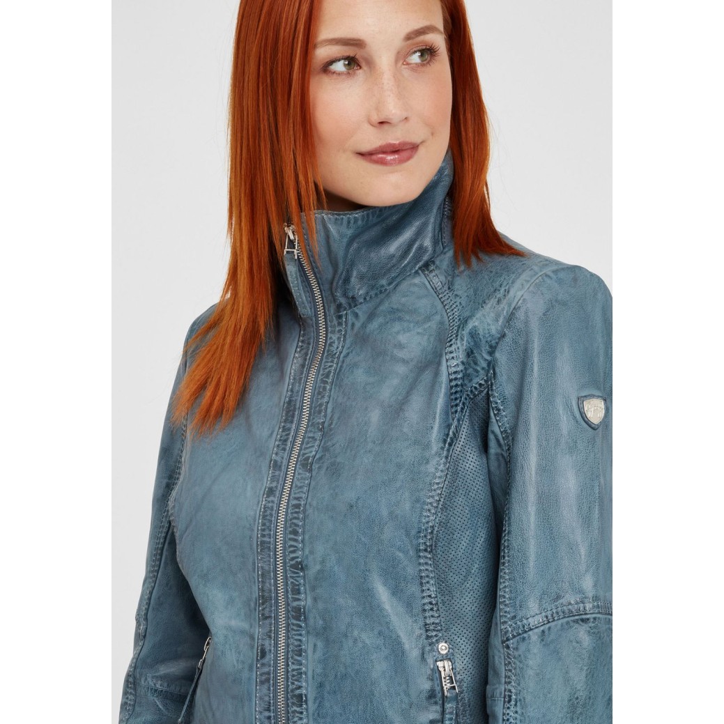 Geaca de Piele Dama Gipsy Albastru Deschis GGSvantje LAMAXV – IMBRACAMINTE