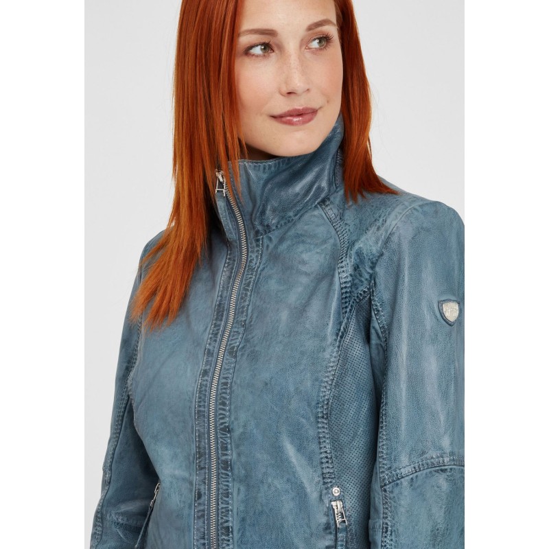 Geaca de Piele Dama Gipsy Albastru Deschis GGSvantje LAMAXV – IMBRACAMINTE