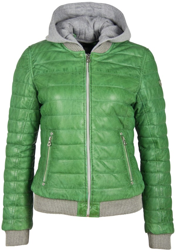 Geaca de Piele Naturala Dama Gipsy Verde GGSveja LAMAS W – IMBRACAMINTE — fotografia 1