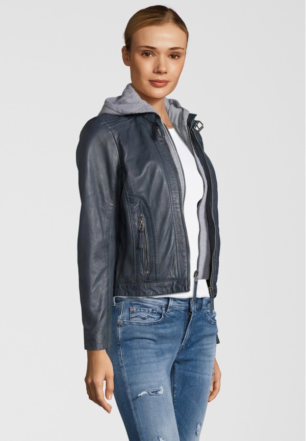 Geaca de Piele Naturala Dama Gipsy Albastru Denim GGTalida LAMAS – IMBRACAMINTE — fotografia 4