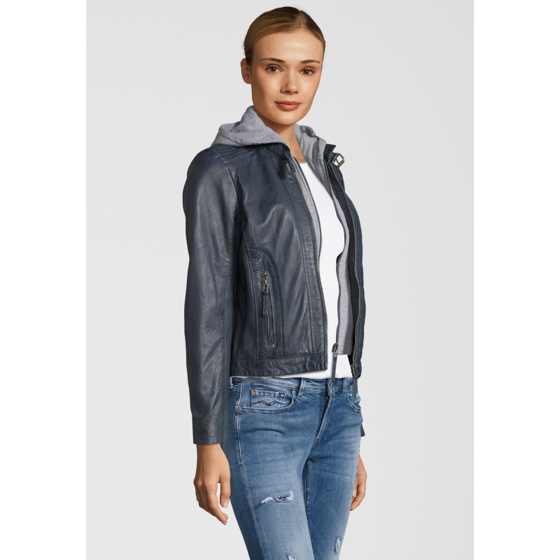 Geaca de Piele Naturala Dama Gipsy Albastru Denim GGTalida LAMAS – IMBRACAMINTE