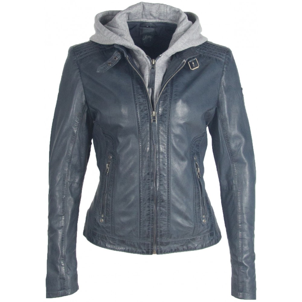 Geaca de Piele Naturala Dama Gipsy Albastru Denim GGTalida LAMAS Geaca de Piele Naturala Dama Gipsy Albastru Denim GGTalida LAMAS - readytowear