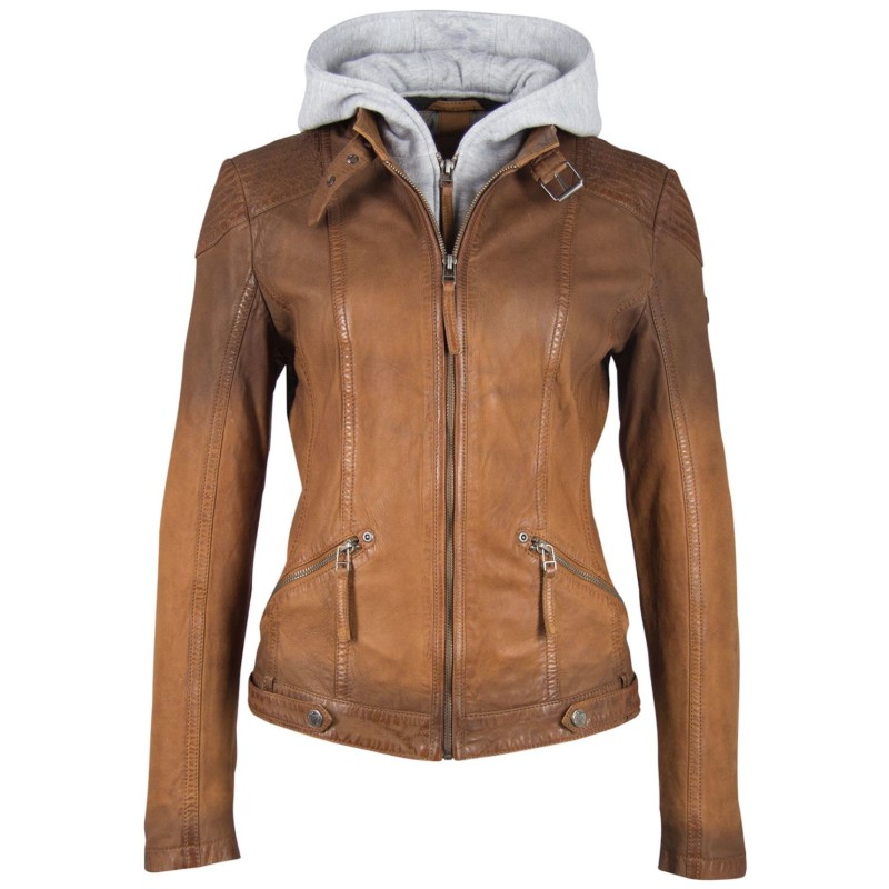 Geaca de Piele Dama Gipsy Coniac GGTiffy LAMOV – IMBRACAMINTE