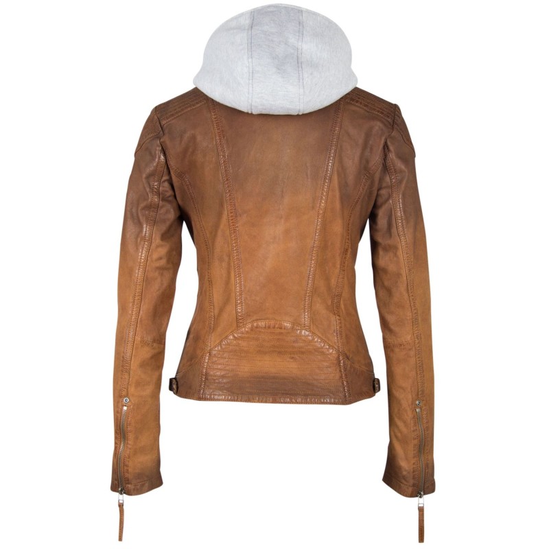 Geaca de Piele Dama Gipsy Coniac GGTiffy LAMOV – IMBRACAMINTE