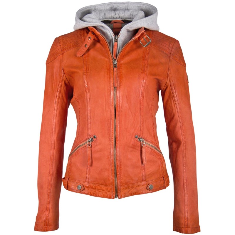 Geaca de Piele Dama Gipsy Portocaliu Inchis GGTiffy LAMOV – IMBRACAMINTE