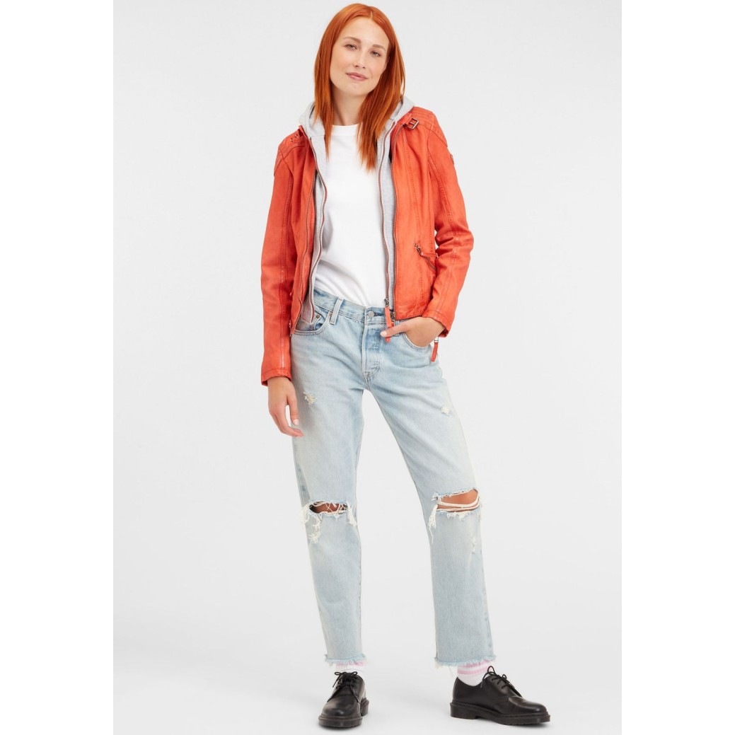 Geaca de Piele Dama Gipsy Portocaliu Inchis GGTiffy LAMOV – IMBRACAMINTE Geaca de Piele Dama Gipsy Portocaliu Inchis GGTiffy LAMOV – IMBRACAMINTE