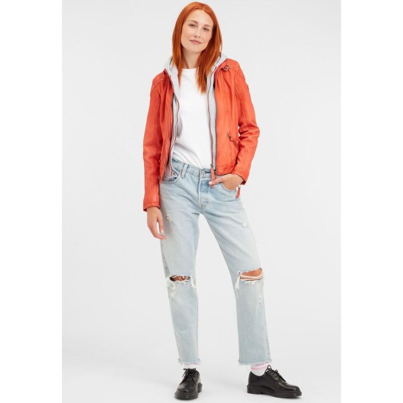 Geaca de Piele Dama Gipsy Portocaliu Inchis GGTiffy LAMOV – IMBRACAMINTE