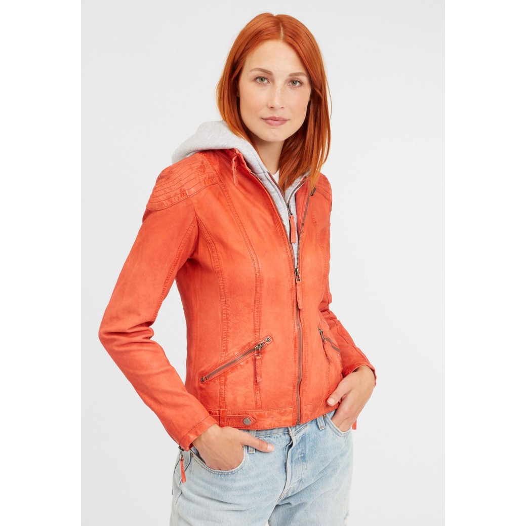 Geaca de Piele Dama Gipsy Portocaliu Inchis GGTiffy LAMOV – IMBRACAMINTE Geaca de Piele Dama Gipsy Portocaliu Inchis GGTiffy LAMOV – IMBRACAMINTE