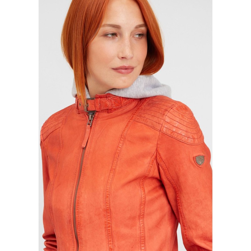 Geaca de Piele Dama Gipsy Portocaliu Inchis GGTiffy LAMOV – IMBRACAMINTE