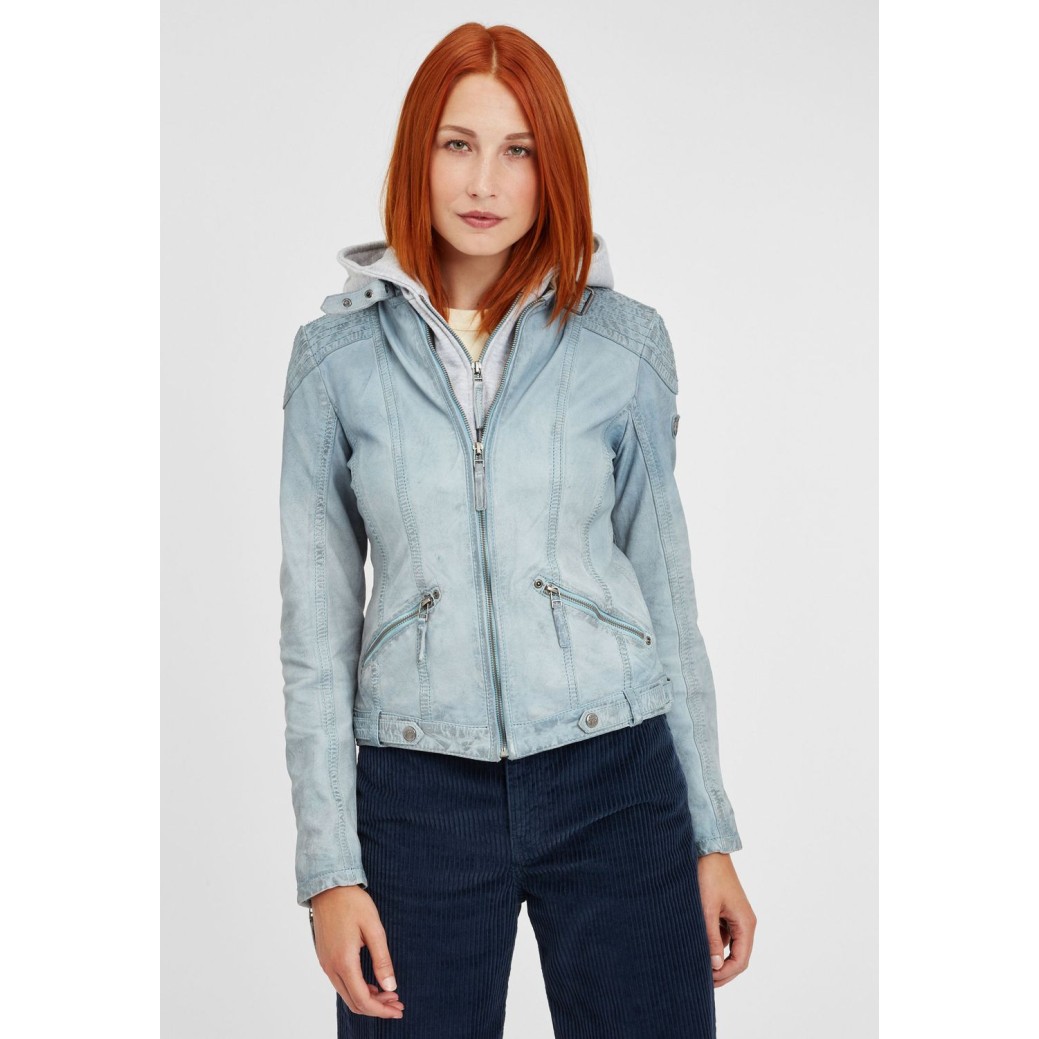 Geaca de Piele Dama Gipsy Albastru Deschis GGTiffy LAMOV – IMBRACAMINTE