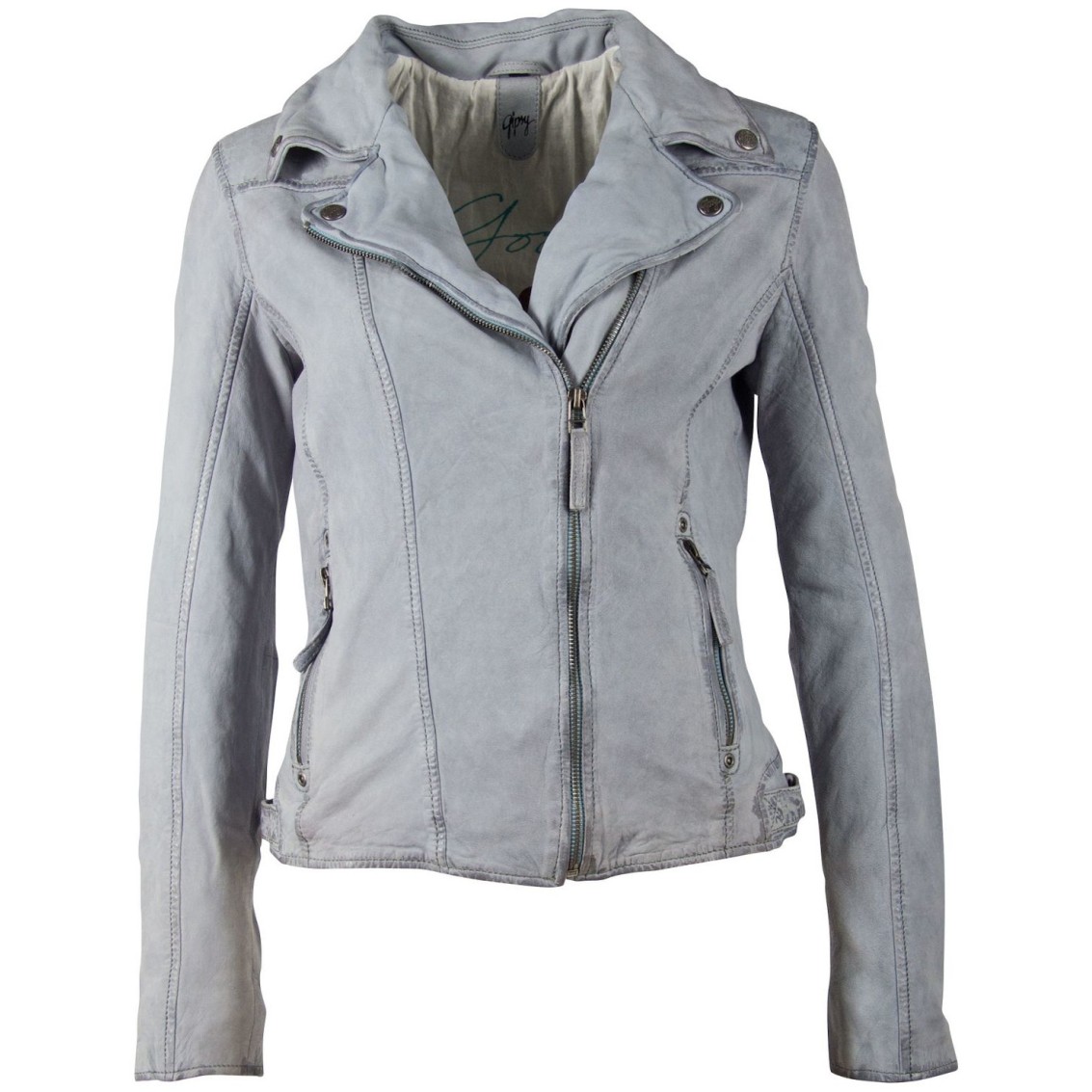 Geaca de Piele Naturala Dama Gipsy Albastru Deschis GGVilja LACOSV – IMBRACAMINTE