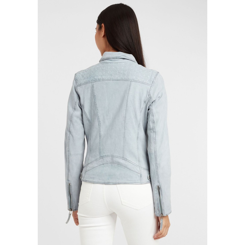 Geaca de Piele Naturala Dama Gipsy Albastru Deschis GGVilja LACOSV – IMBRACAMINTE