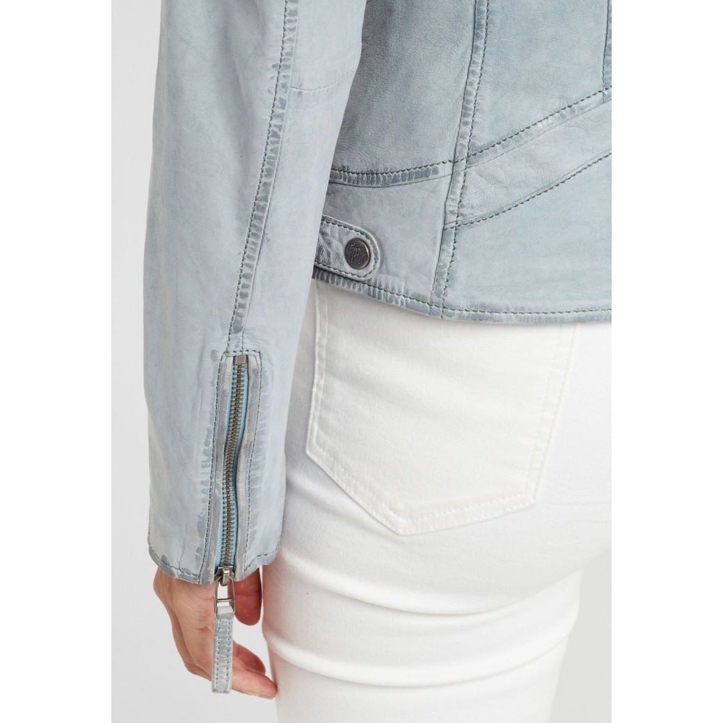 Geaca de Piele Naturala Dama Gipsy Albastru Deschis GGVilja LACOSV – IMBRACAMINTE