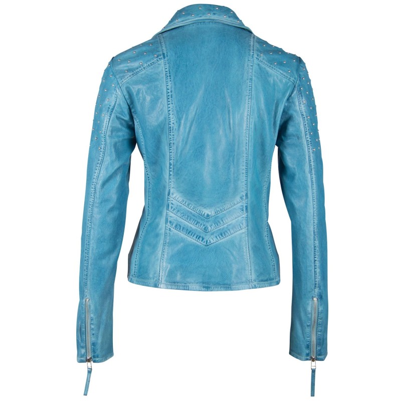 Geaca de Piele Dama Gipsy Turcoaz GGVinny LADEV – IMBRACAMINTE